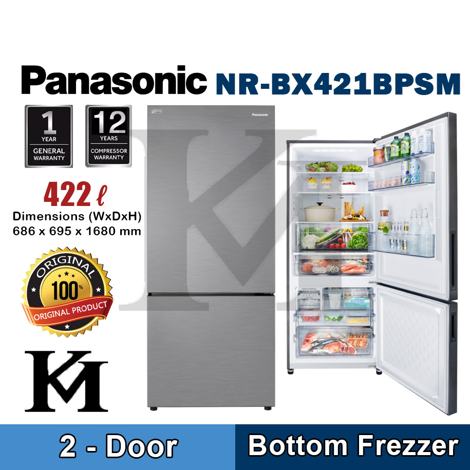 Panasonic 422L 2door Bottom Freezer Refrigerator NRBX421BPSM Steel Door Series Shopee Malaysia