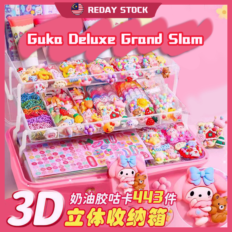 Three layer storage box cream glue Guka sticker set for girls handmade