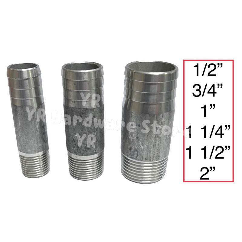 Stainless Steel Hose Nipple Straight Type PIPE Type 1/2