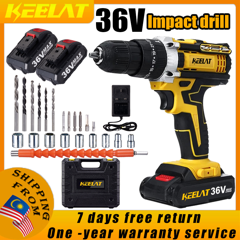 Keelat Cordless Impact Drill 12V/18V/20/36V Power Drill Screwdriver ...