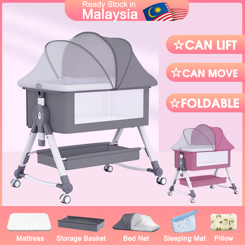 【1 Year Warranty】Baby crib splicing big bed cradle bed multifunctional