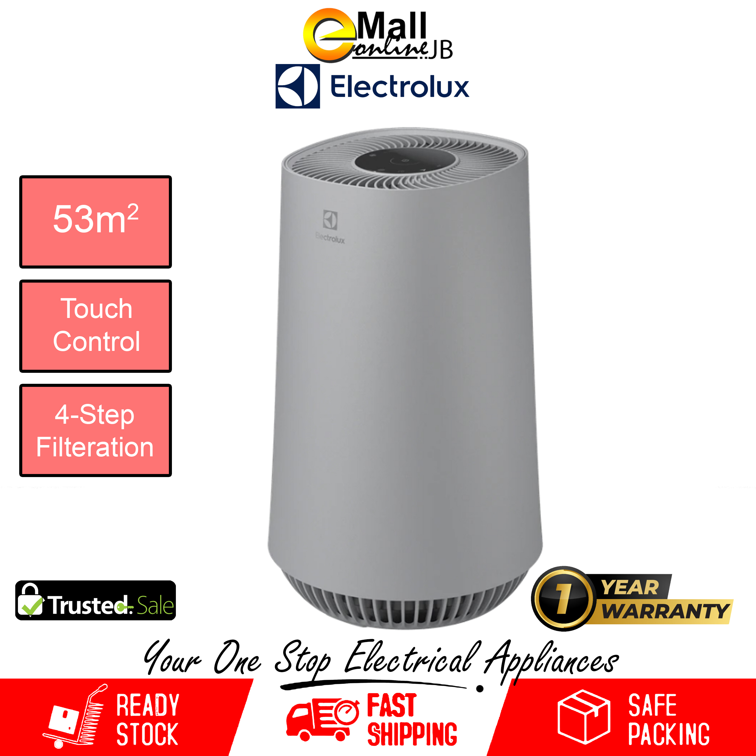 ELECTROLUX 53m2 AIR PURIFIER FLOW A4 FA41402GY Air Cleaner