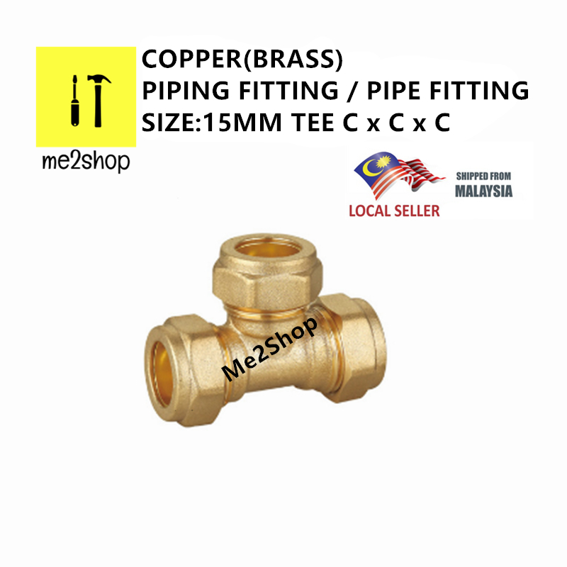 15MM COPPER PIPING FITTINGS /BRASS PIPE FITTINGS (TEE CxCxC (COPPER