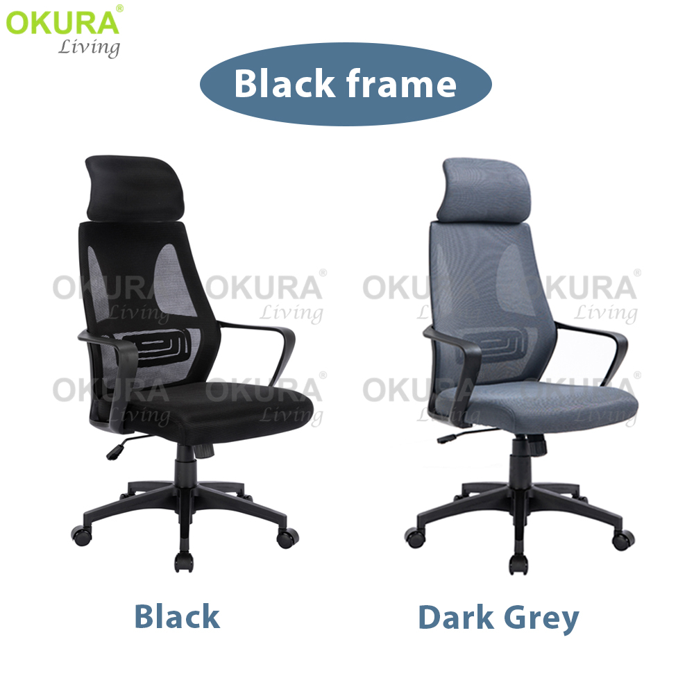 OKURA Ergonomic High Back Mesh Office Chair with Neckrest Minimalist