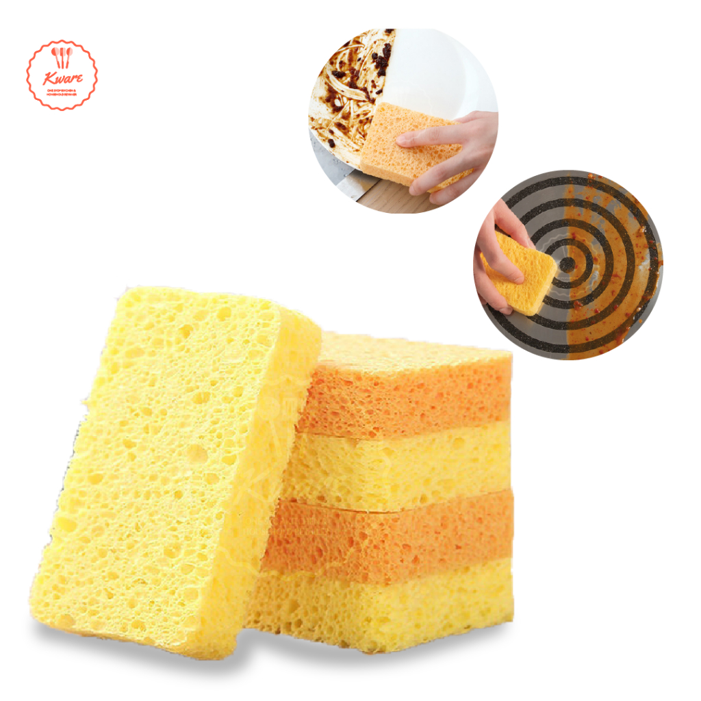 Dishwashing Sponge Scouring Pad Natural Wood Pulp Cotton Dish Pad Magic