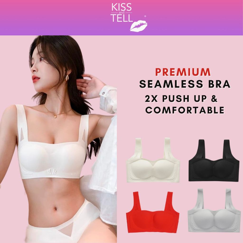 Premium Amy Seamless Push Up Lifting Supportive Wireless Padded Bra in –  Kiss & Tell Malaysia