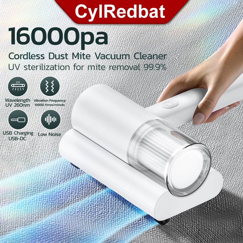 Cordless Dust Mite Vacuum Cleaner UV Anti Dust Mite 99.99% Bacterial ...