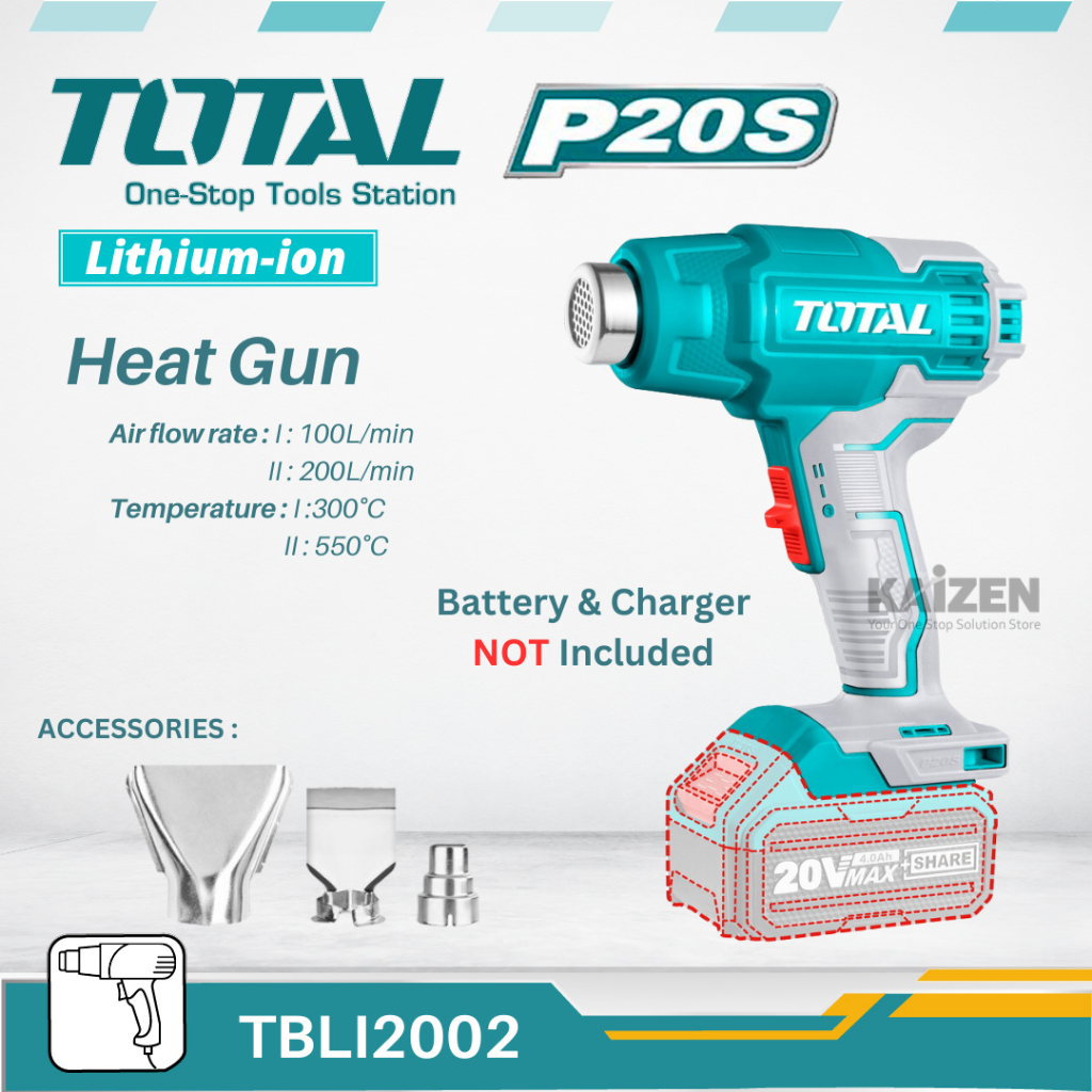 TOTAL TBLI2002 P20S 20V LiIon Cordless Heat Gun Shopee Malaysia