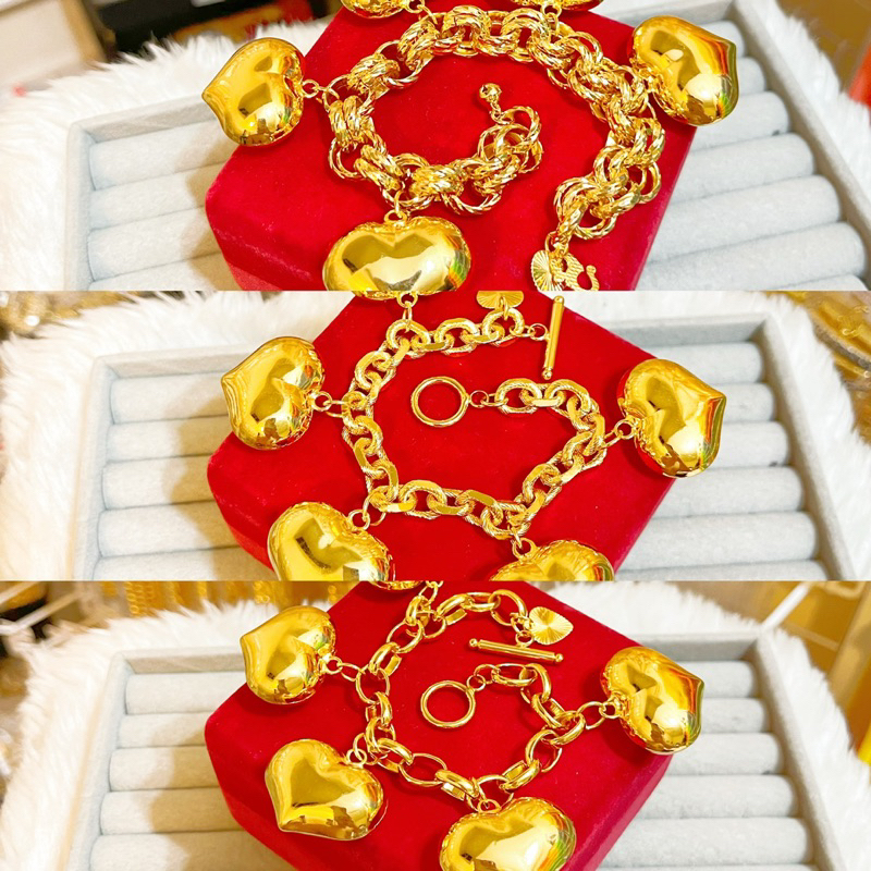 RANTAI TANGAN LOVE GEMUK CANDY COP 916 ( Emas bangkok / Emas korea 24k ...