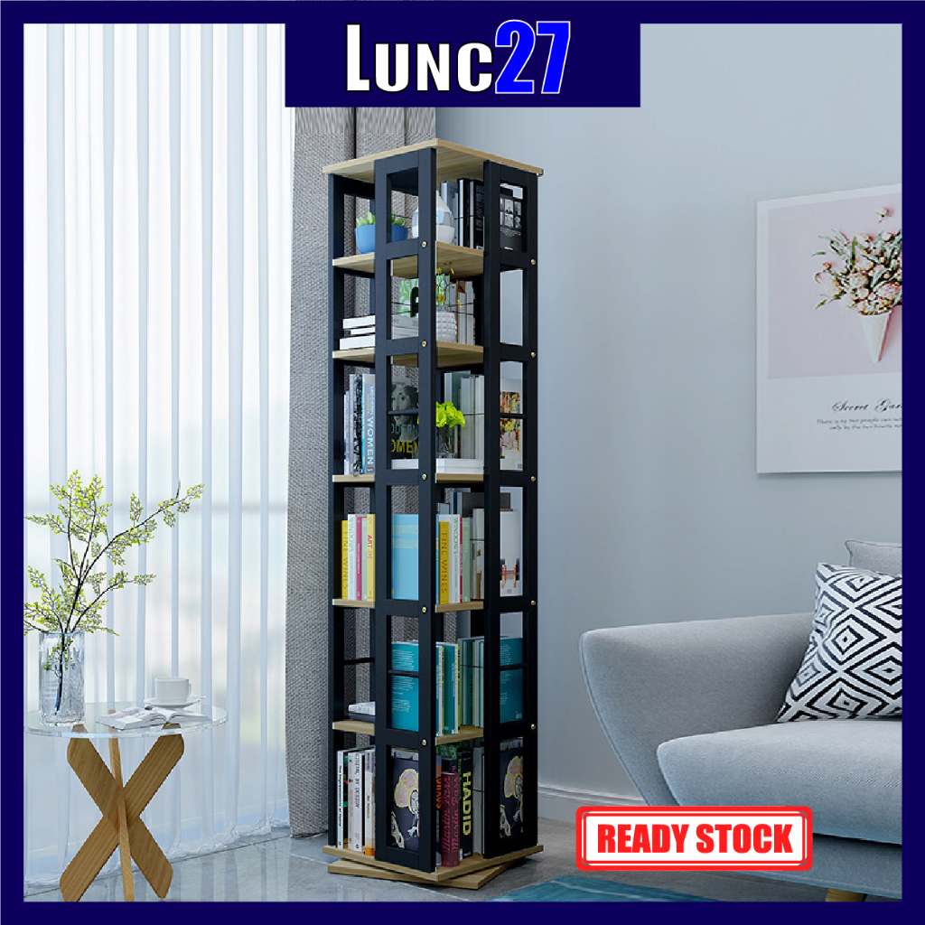 Rotating bookshelf creative bookcase shelf modern minimalist student