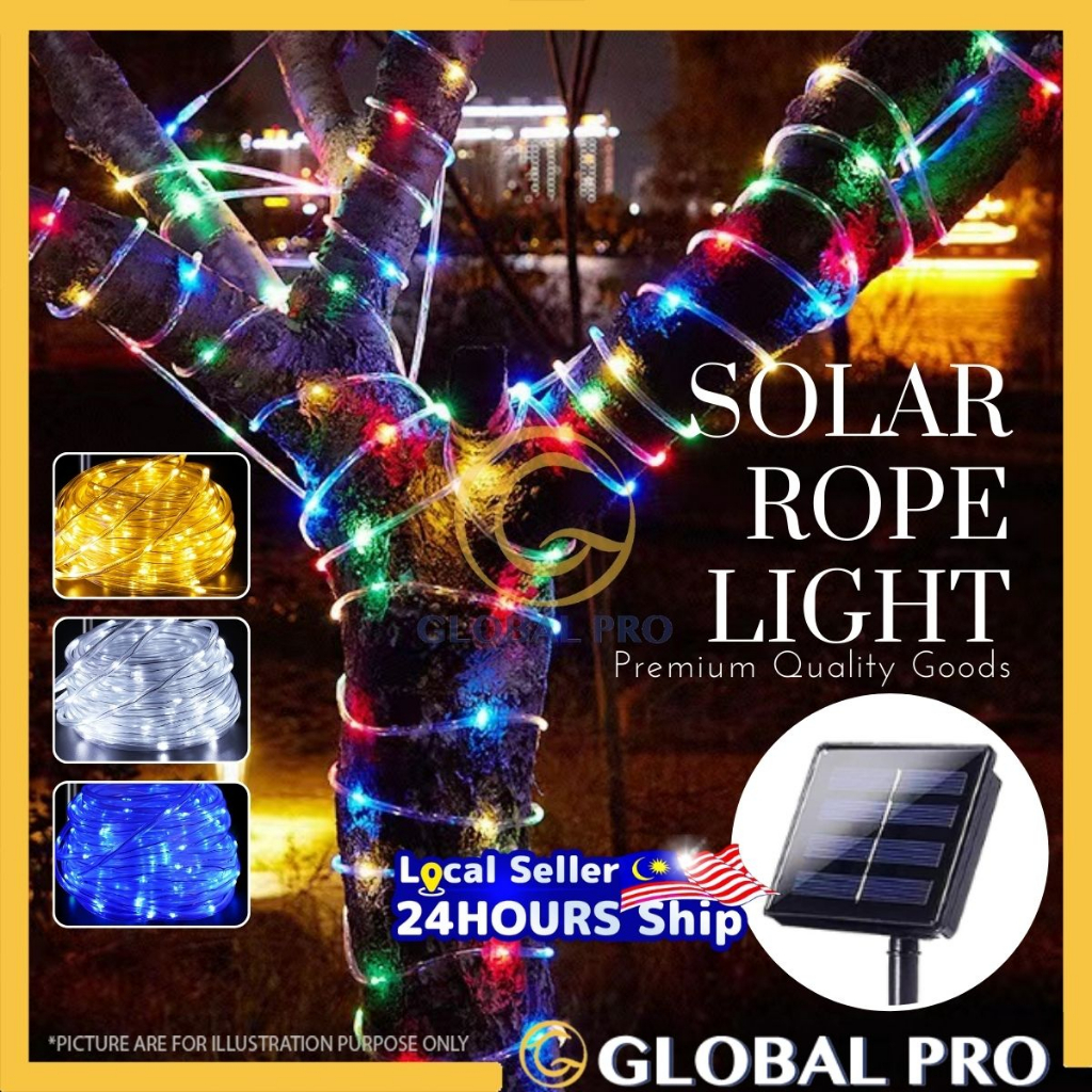 [SOLAR /USB] 8Mode Waterproof Solar LED Rope Light Solar LED Light USB