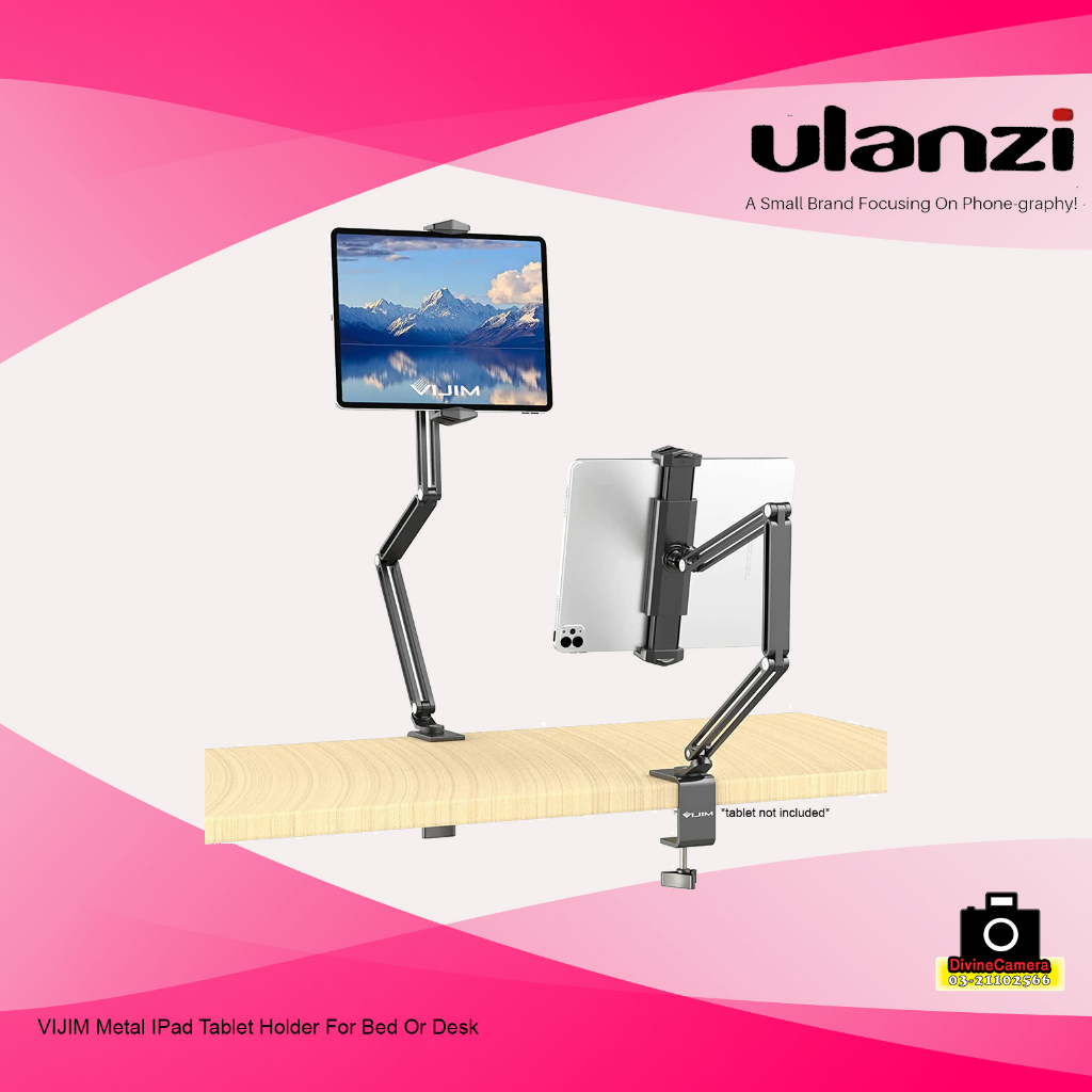 VIJIM Metal IPad Tablet Holder For Bed Or Desk Shopee Malaysia