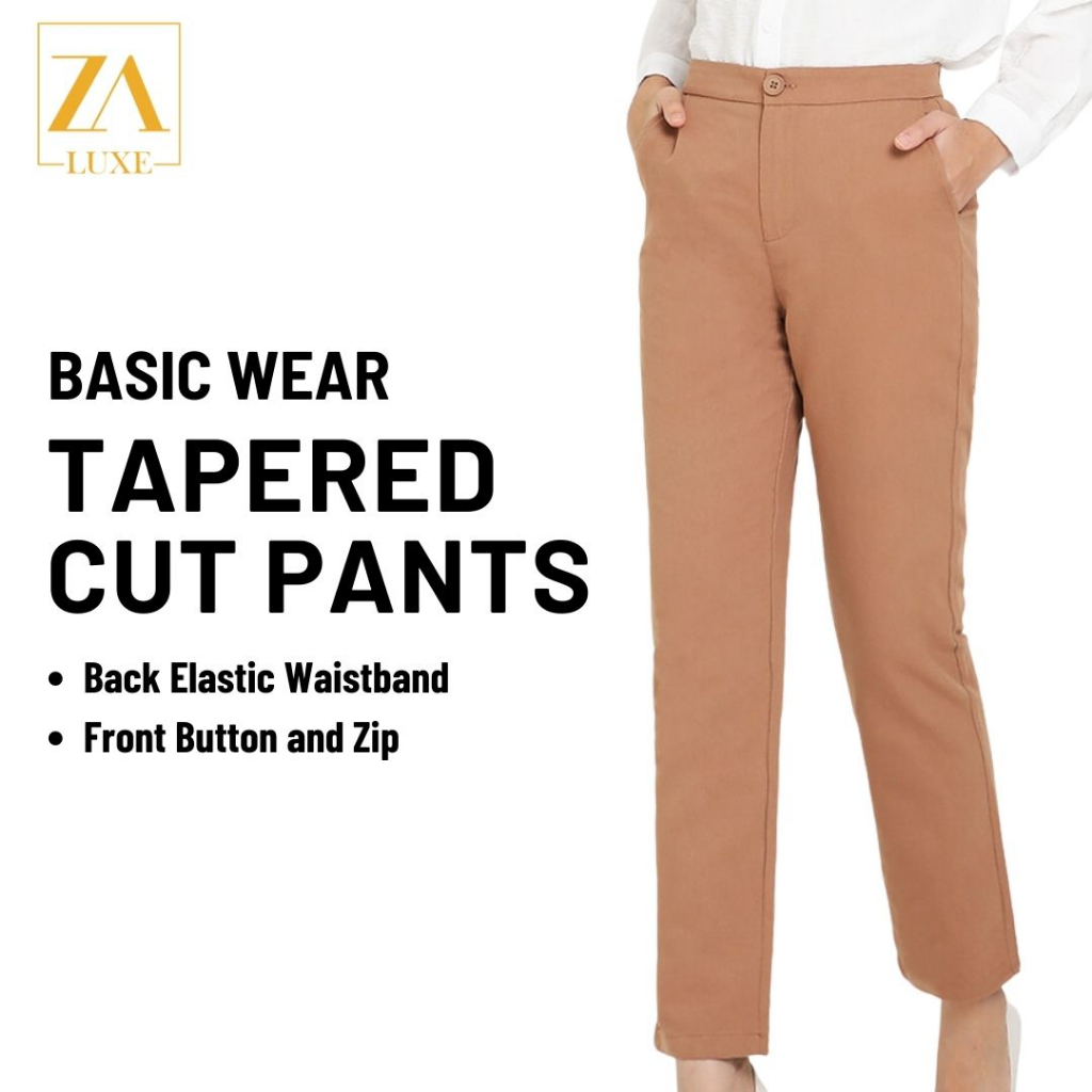 Zoe arissa seluar muslimah women pants tapered cut seluar cotton pocket