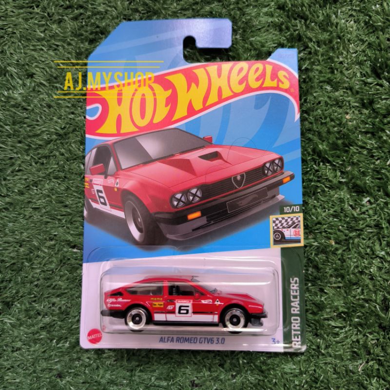 Hot Wheels Alfa Romeo GTV6 3.0 Retro Racers 10/10 - Short Card, White, Mattel 2023, Moma Brembo Agip