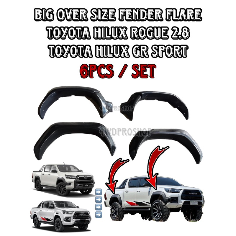 TOYOTA HILUX ROGUE 2.8 GR SPORT GRS RAD BIG OVER SIZE FENDER FLARE
