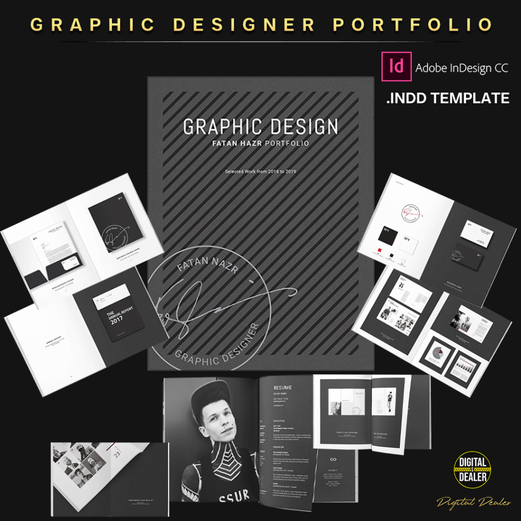 Graphic Design Portfolio Template for Adobe InDesign INDD | Shopee Malaysia