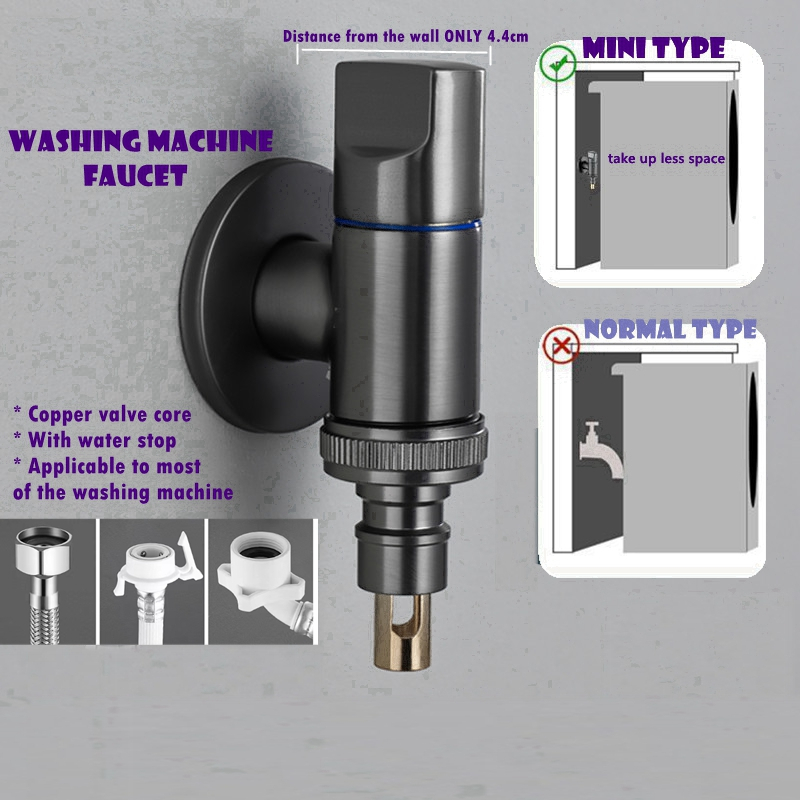 Washing Machine Tap Valve Outdoor Faucet Copper G1/2/G3/4 Washing