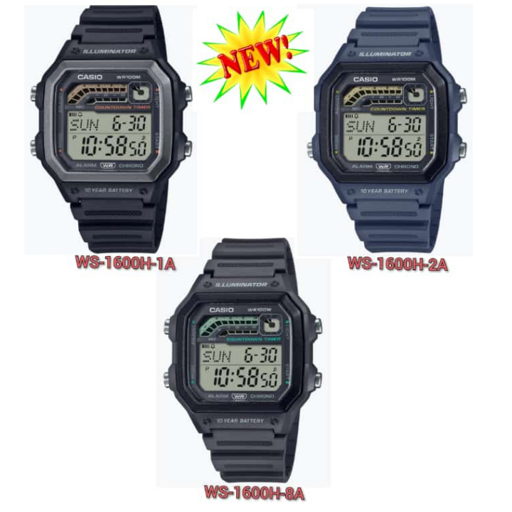 Casio Digital Men's Watch WS1600H Shopee Malaysia