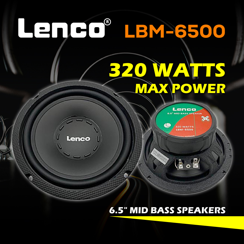Lenco LBM-6500 320 Watts Mid Bass Universal Speaker Car