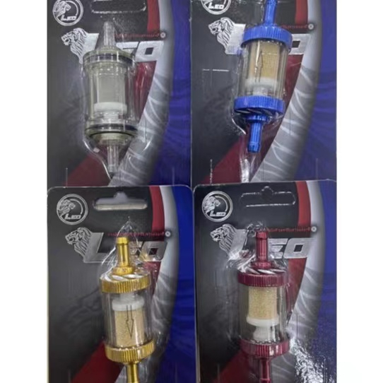 LEO PETROL FILTER FUEL FILTER BIG RACING UNIVERSAL TRANSPARENT / BLUE ...