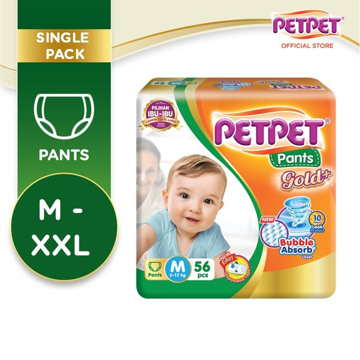 PETPET Pants Gold+ Super Jumbo Pack - M56/L46/XL38/XXL32 (1 Pack ...