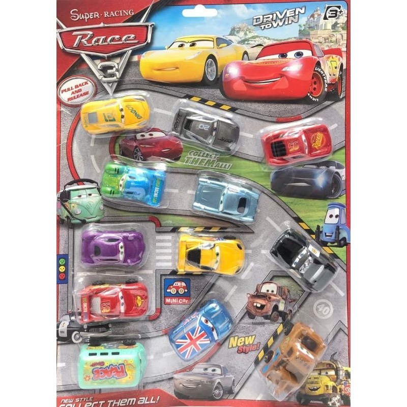 Ready Stock 12Pcs Pull Back Mcqueen Mini Car Toy set 7579C Shopee