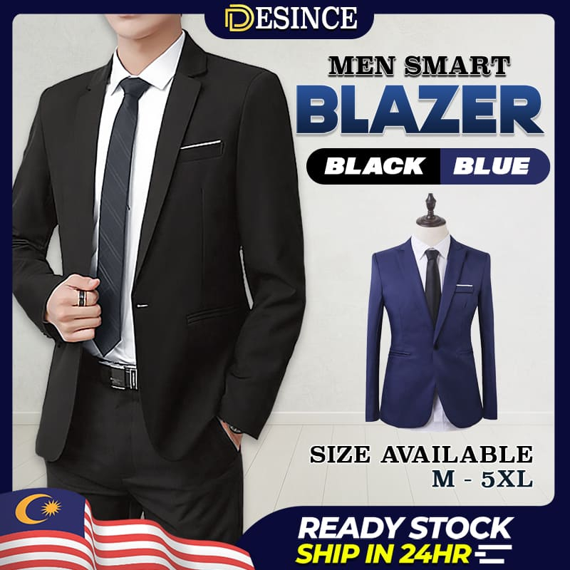 🇲🇾 DESINCE Men Blazer Formal Business Outerwear Office Blazer Tuxedo MT ...