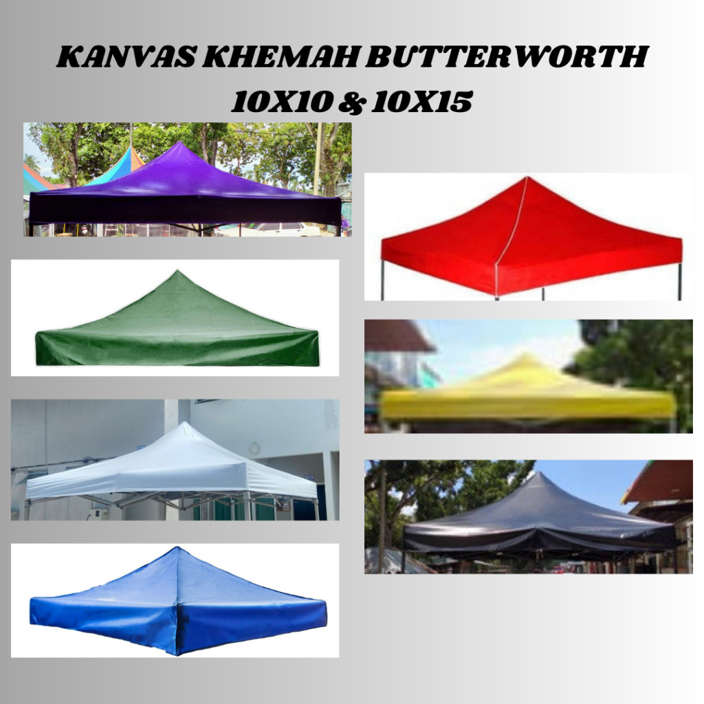 KAIN KANVAS KANOPY PVC TEBAL GRED AA BTW SAIZ 10X10FT / 3MX3M DAN ...
