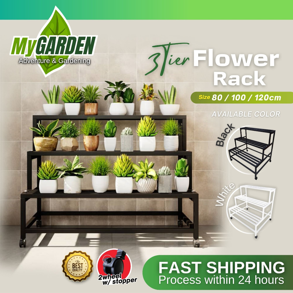 3 Tier Flower Rack Pots Garden Multi Layer Rack Outdoor Rak Pasu Pokok ...