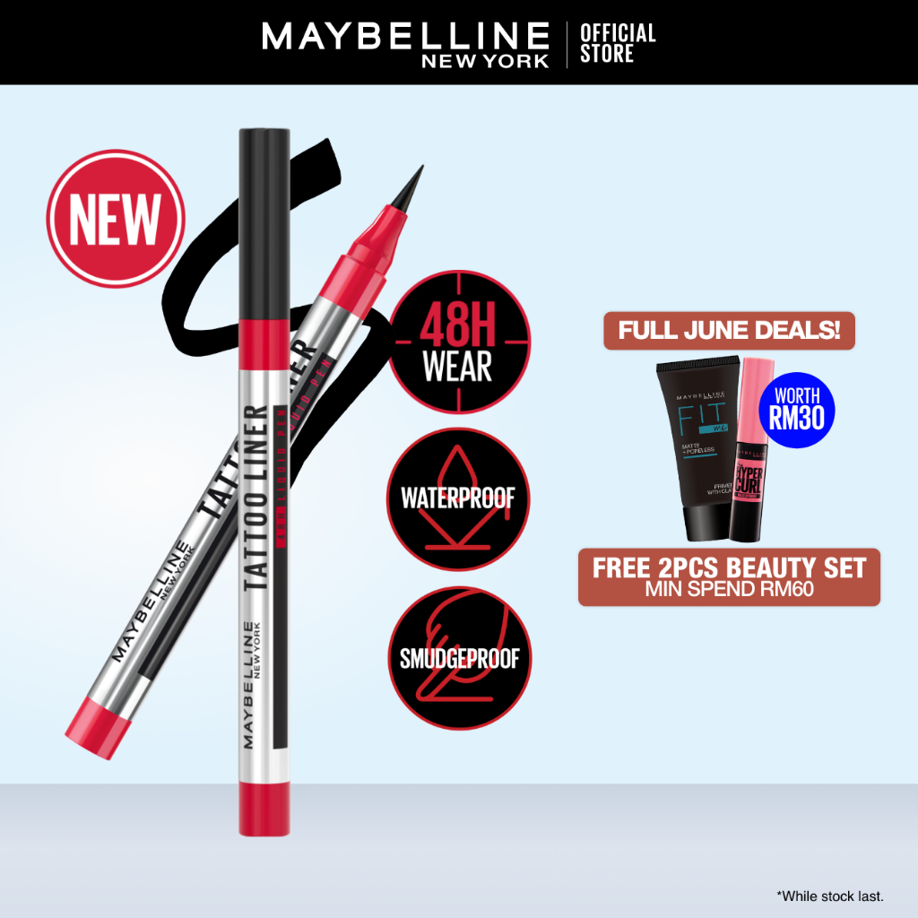 Maybelline Tattoo Liner 48h Liquid Pen Waterproof Eyeliner Shopee