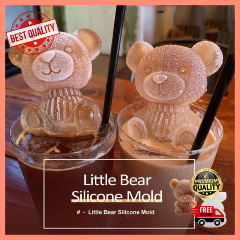 🔥READY STOCK🔥 3D Little Bear Silicone Mold Ice Cube Maker Ice Cream DIY