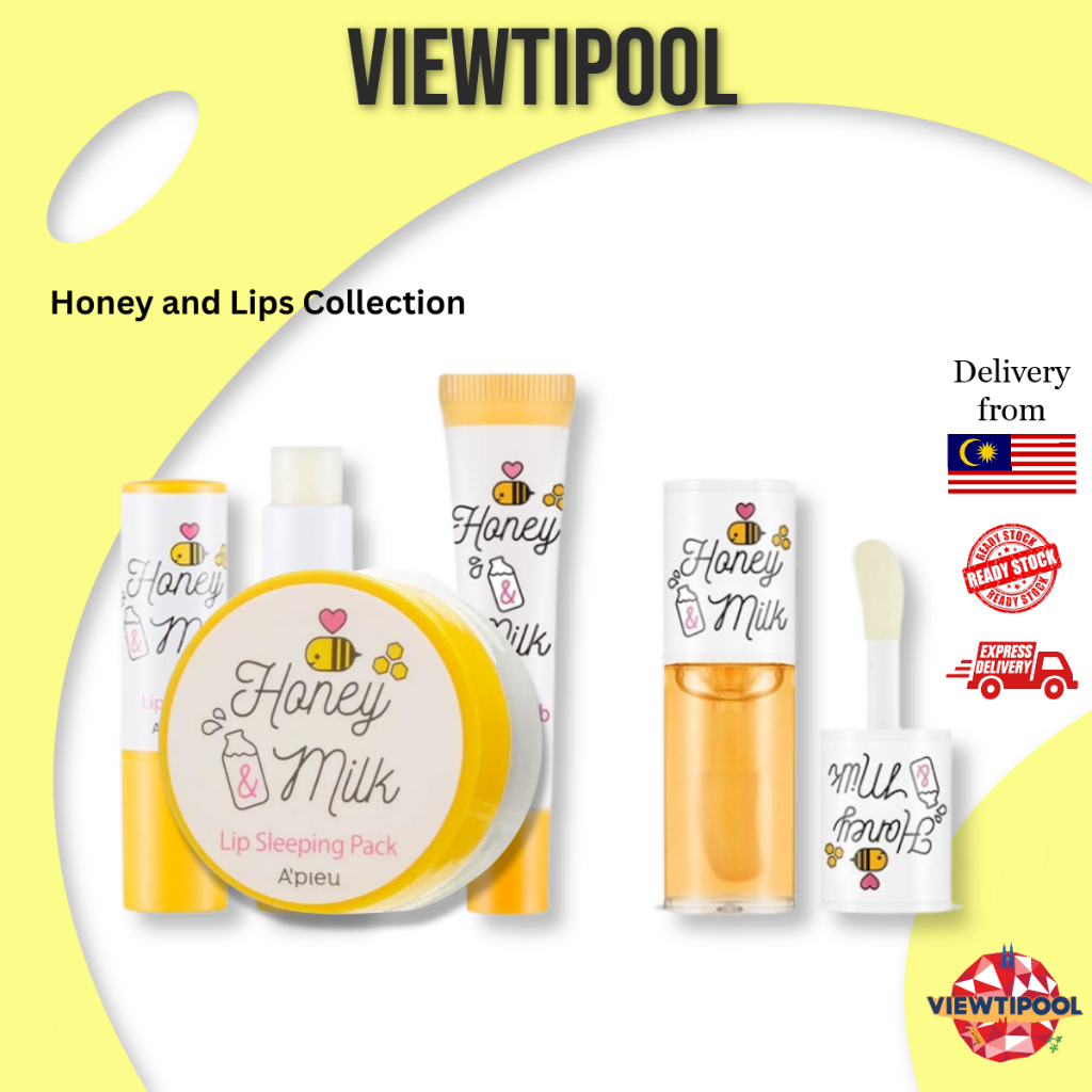 [APIEU] Honey & Milk Lip Scrub 8ml / Lip Oil 5g / Lip Balm 3.3g / Lip