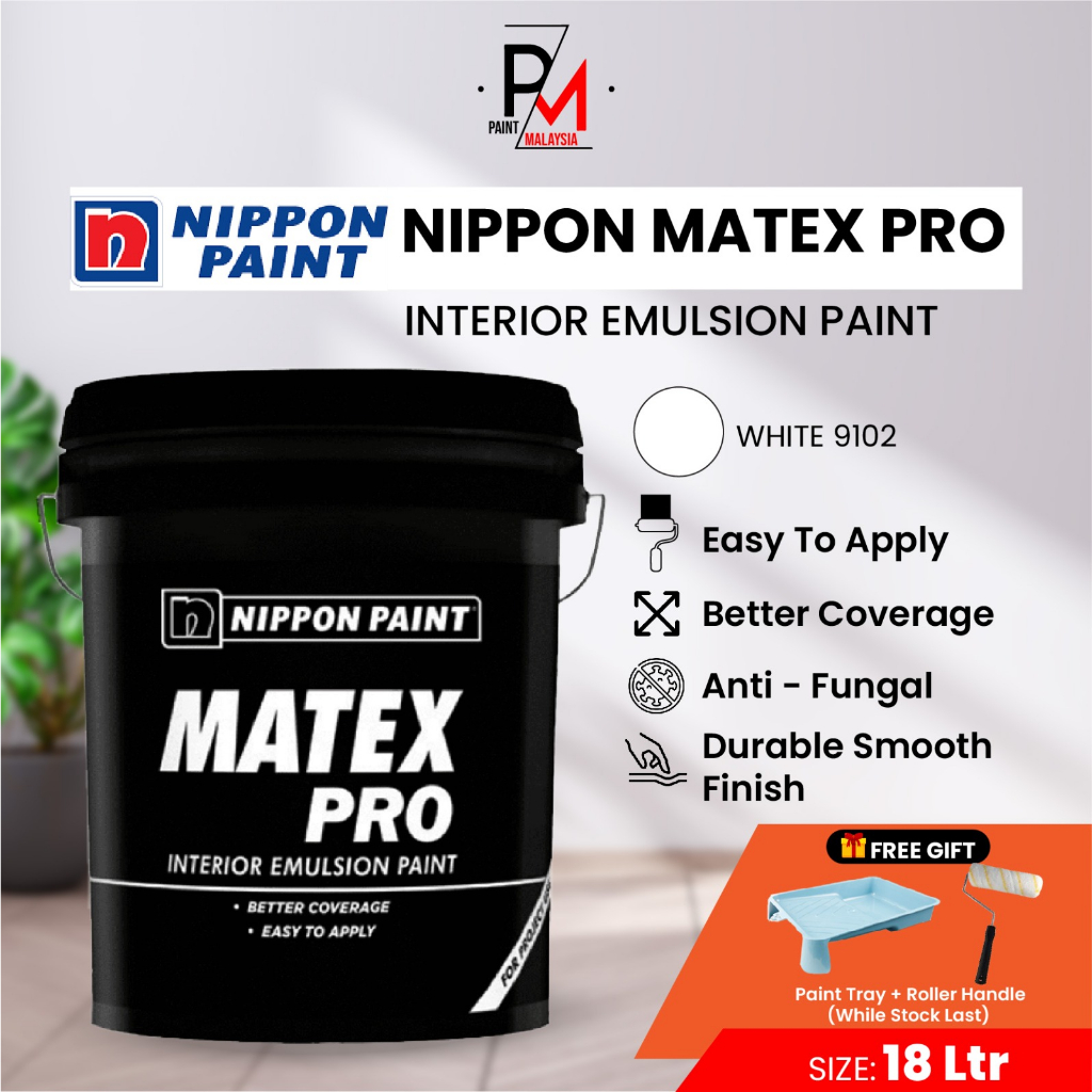 NIPPON Matex Pro Interior Emulsion 18L Paint Wall Paint Project Use ...