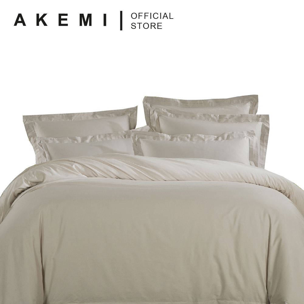 AKEMI Signature Haven Quilt Cover Set 1400TC Dunes Khaki (Queen/ King