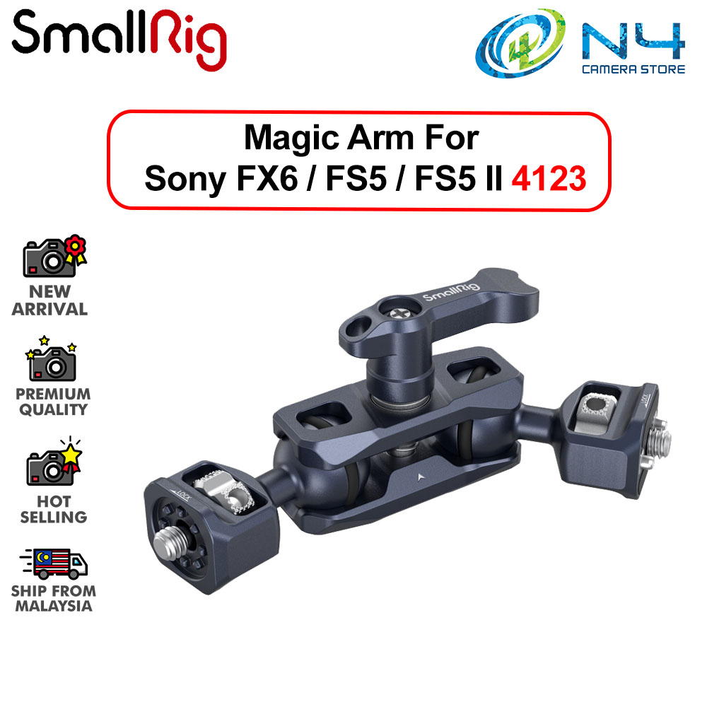 SMALLRIG Dual Ball Heads Magic Arm met 1/4-20 Schroeven, Max. Belasting 13,23 lbs/6 kg, Slechts 88 g, Gemaakt van Aluminiumlegering en Roestvrij Staal - 3873