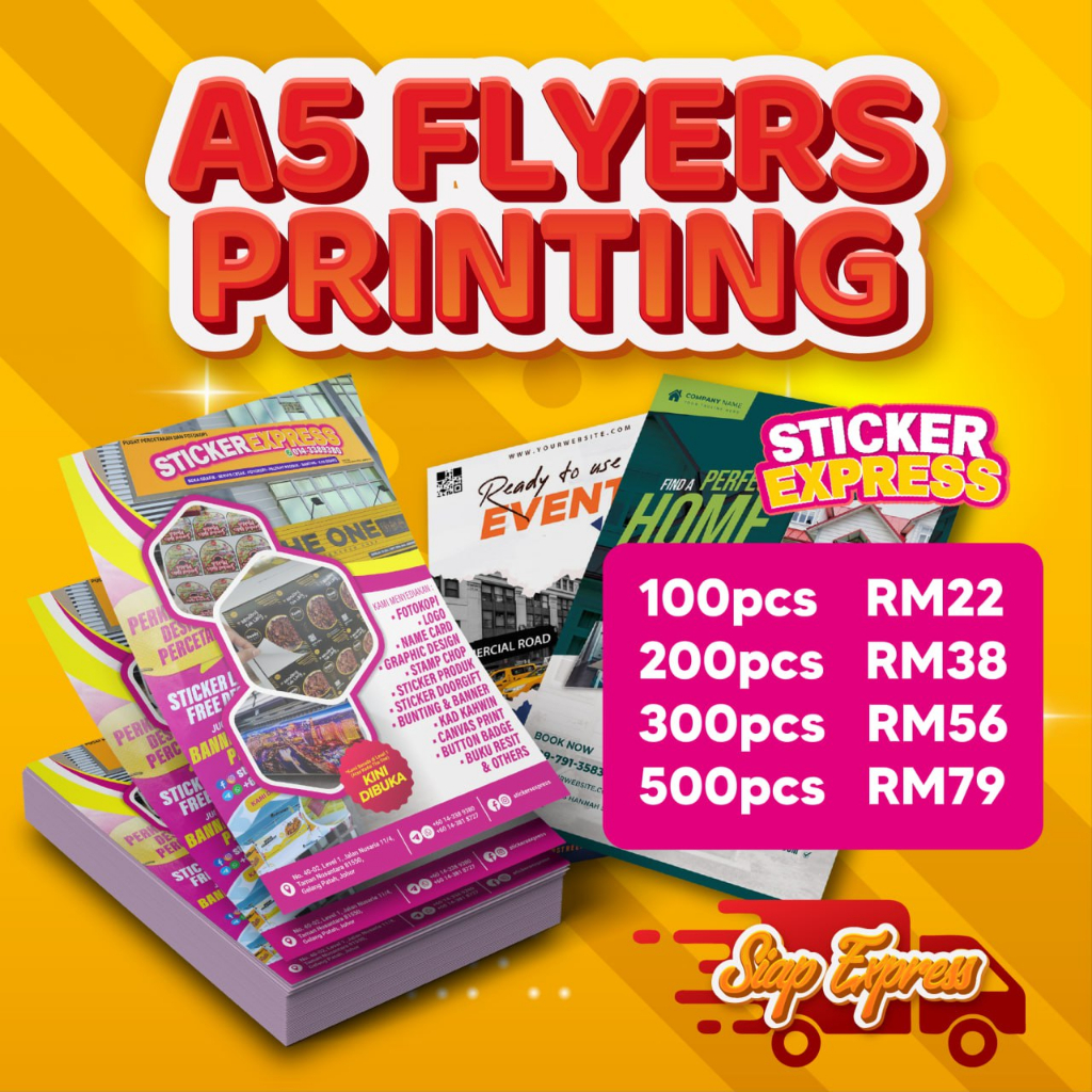 Flyers Printing A5 Size Flyers Colour Digital Printing Glossy Paper