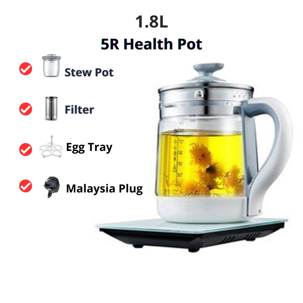 1.8L Health Pot Mini with Stew Pot Filter Egg Tray Malaysia Plug ...