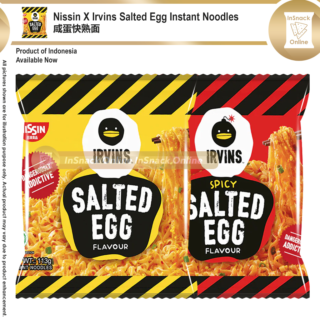 Nissin X Irvins Salted Egg Instant Noodles 113g 日清咸蛋面 Spicy Singapore ...