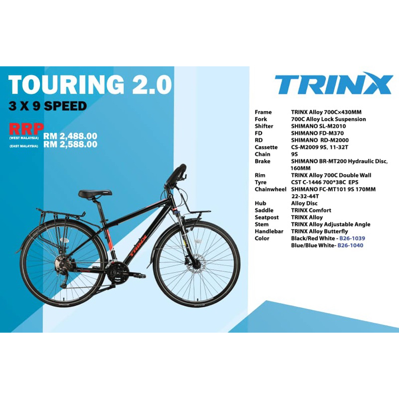 NEW OFFER SEKARANG 700c TRINX TOURING BIKE SHIMANO 27speed Shopee Malaysia
