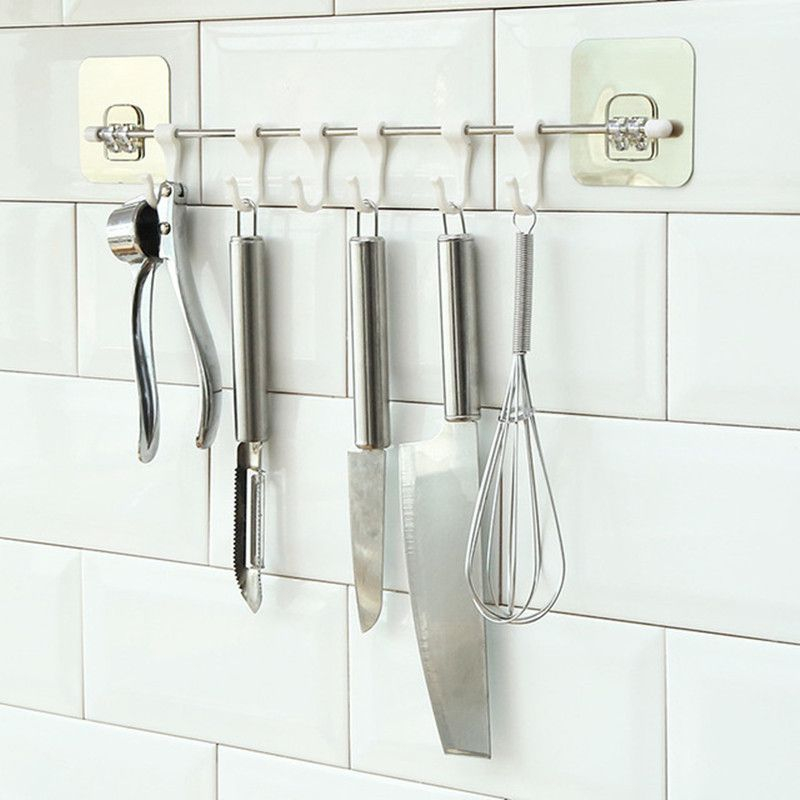 DIY wall attach kitchen utensils rack ( complimentary extra glue ...