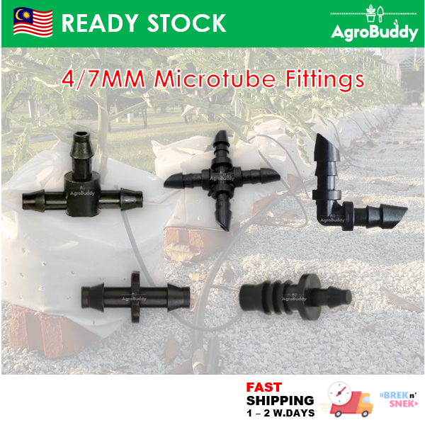 AgroBuddy 4/7mm Microtube Fittings Accessories Fertigation Irrigation ...