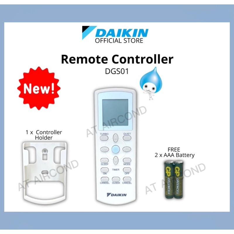 Daikin Aircond Remote Control Original 100 (FREE Battery) Original