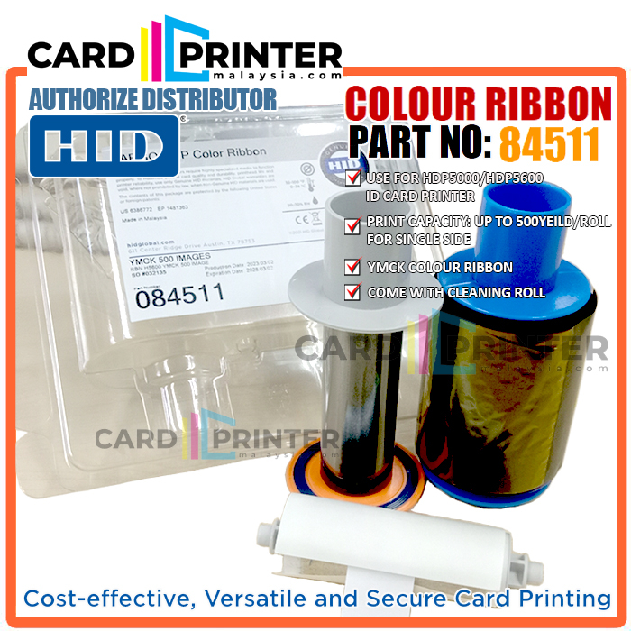 YMCK HID Fargo HDP5000/HDP5600 Colour Ribbon Cartridge Ink Toner ...