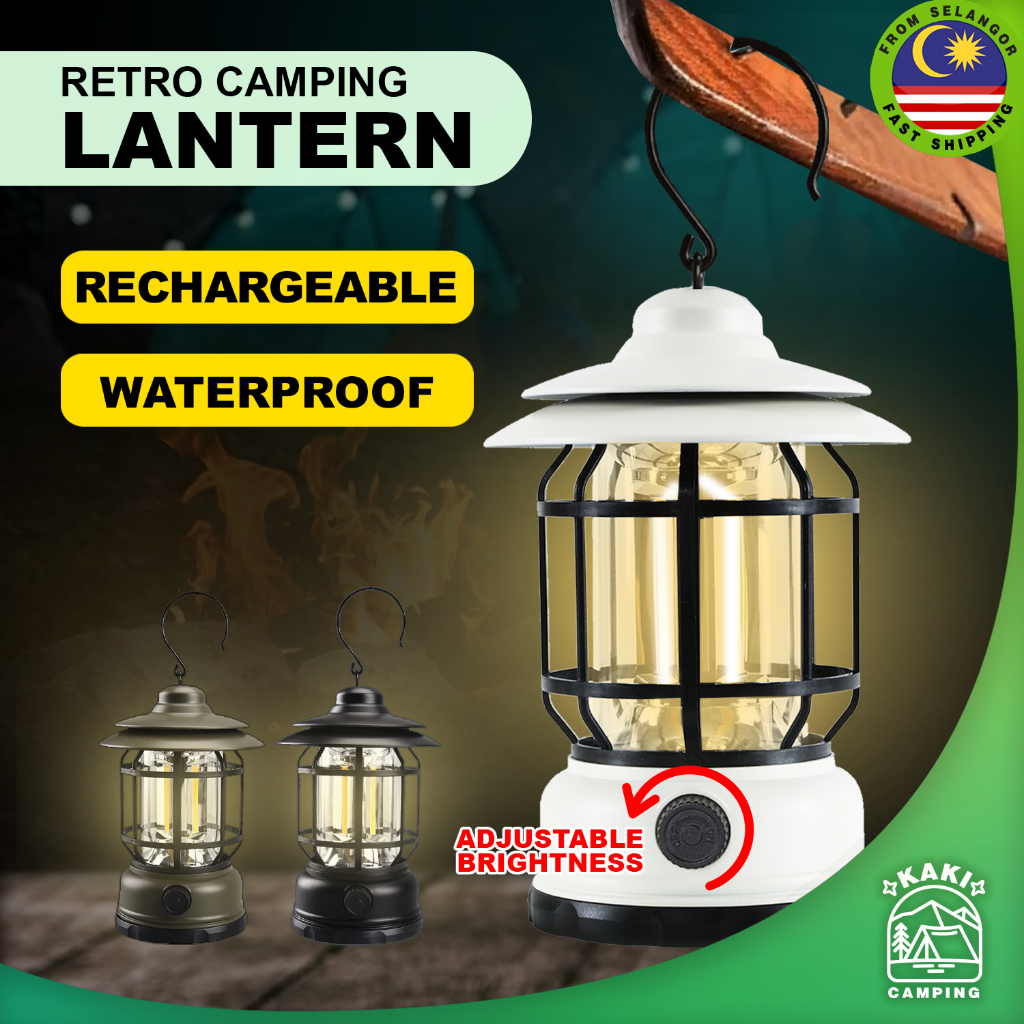 Camping Lantern Camping Light Rechargeable Led Vintage Lamp Waterproof ...