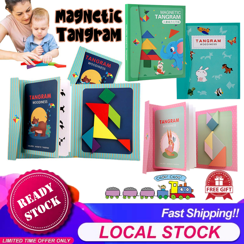 [Choo Choo Toy] Magnetic Puzzle Tangram Montessori IQ Brain Teaser ...
