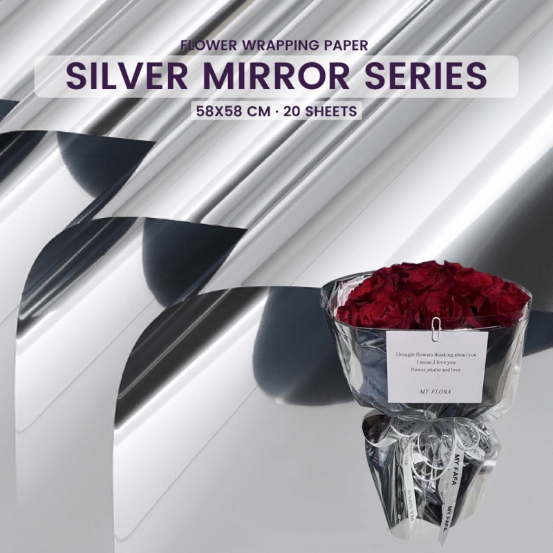 [Ready Stock] Silver Mirror mask Wrapping Paper Creative Art Paper ...