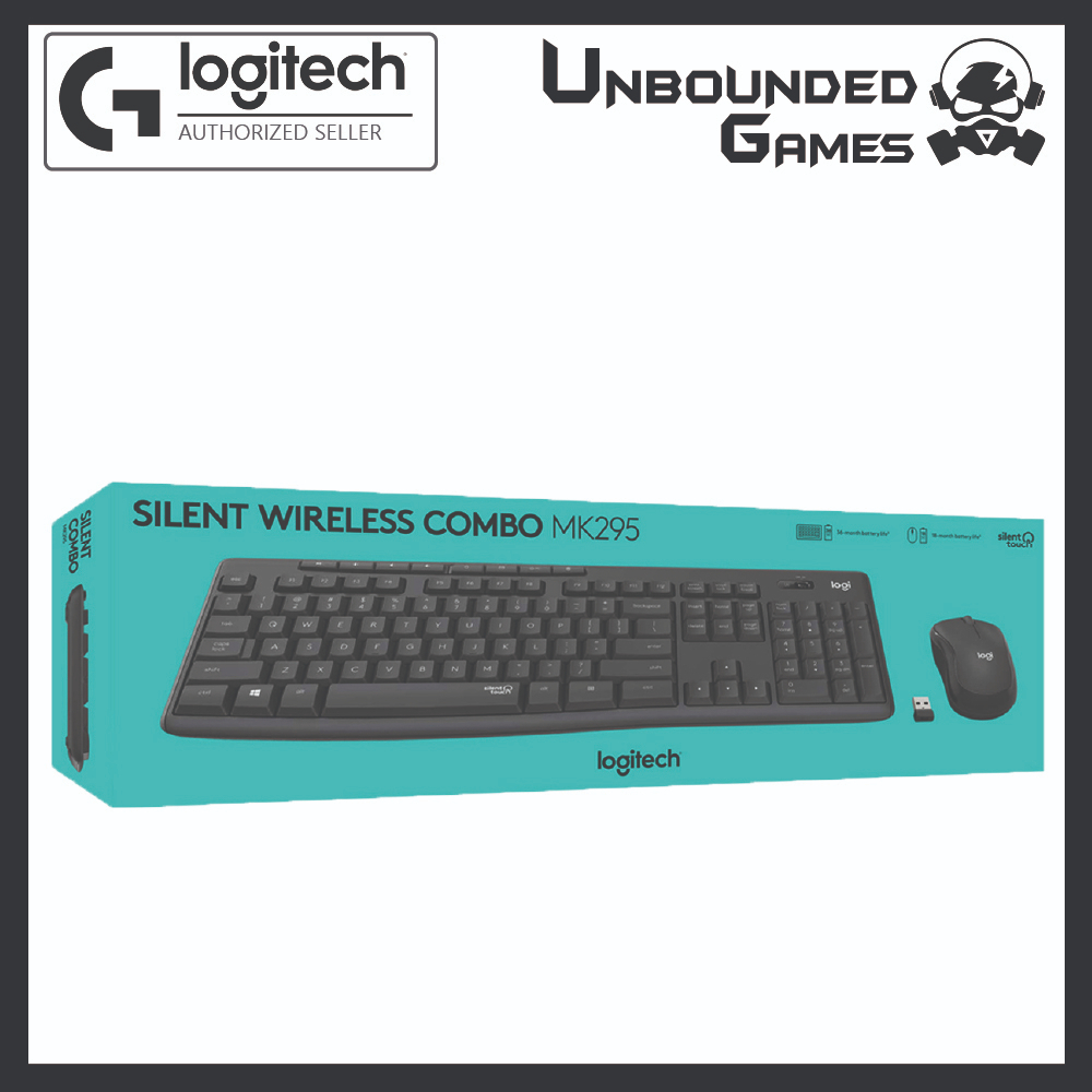 Logitech Wireless Combo Keyboard & Mouse MK295 with Silent Touch, Lag