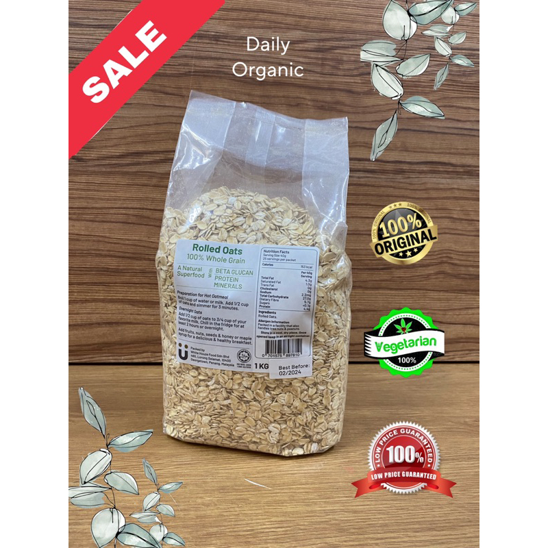 Whole Grain Rolled Oats (1kg) Shopee Malaysia