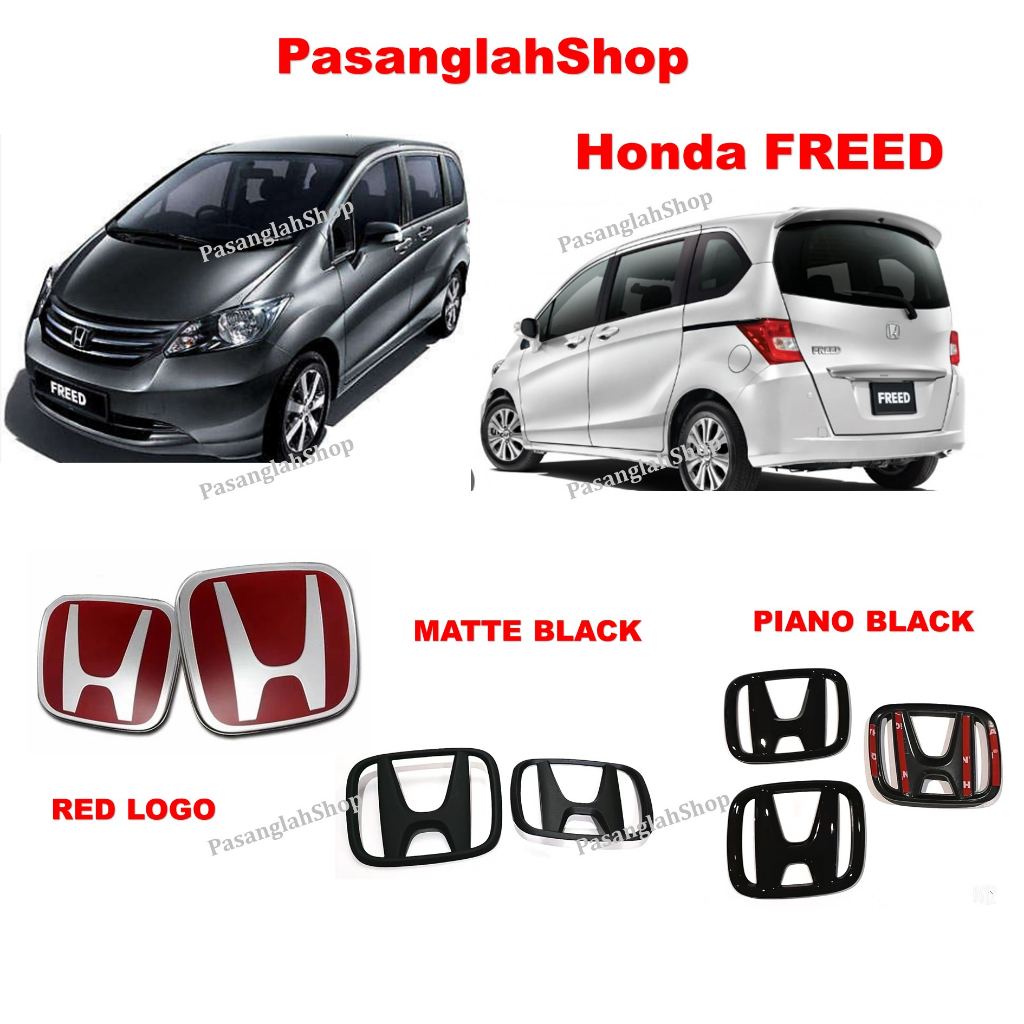 *Ready Stock* HONDA FREED Logo Emblem Sticker Red Logo/Matte Black ...