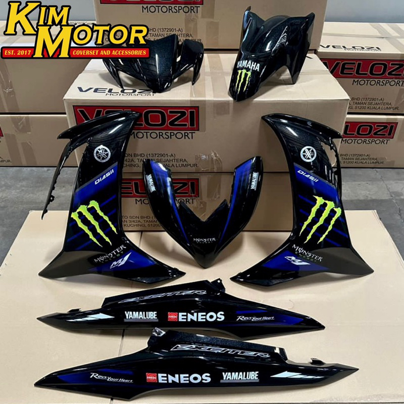 COVERSET LC V8 ORIGINAL VELOZI MONSTER ENERGY EXCITER BLACK HITAM ...